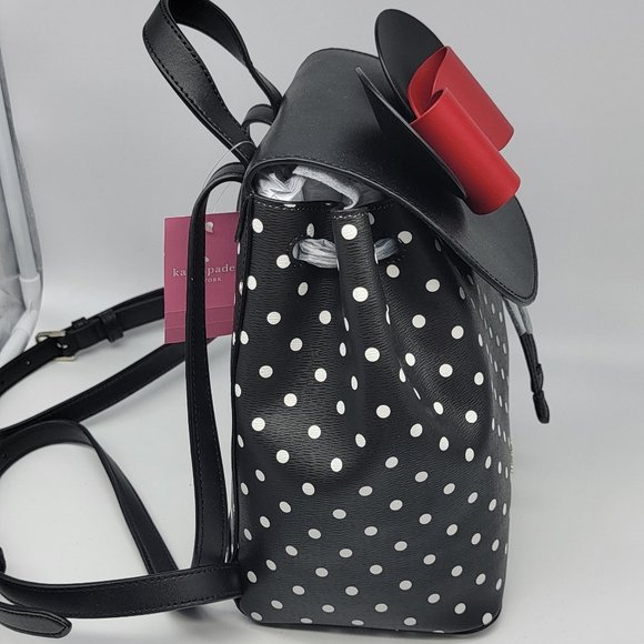 Kate Spade Disney x Minnie Mouse Backpack Black White Polka Dot Multi main image 5
